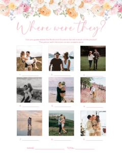 MIL-WHT-10-B3107 - MILLIE FLORAL - WHITE - WHERE WERE THEY GAME - 9 PHOTOS - 8" x 10": MIL-WHT-10-B3107 - MILLIE FLORAL - WHITE - WHERE WERE THEY GAME