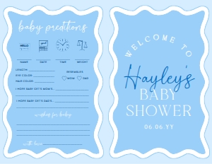 WAV-BLU-10-B3108 - WAVE - BLUE - BABY SHOWER GAMES BOOKLET - LETTER: WAV-BLU-10-B3108 - WAVE - BLUE - BABY SHOWER GAMES BOOKLET