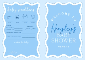 WAV-BLU-10-B3108 - WAVE - BLUE - BABY SHOWER GAMES BOOKLET - A4: WAV-BLU-10-B3108 - WAVE - BLUE - BABY SHOWER GAMES BOOKLET