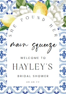 MED-BLU-3-B3117 - THE MED - LEMONS - ARCH MAIN SQUEEZE WELCOME SIGN - A2: MED-BLU-3-B3117 - THE MED - LEMONS - ARCH MAIN SQUEEZE WELCOME SIGN