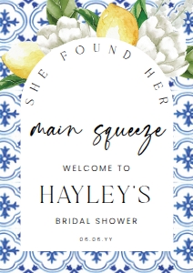 MED-BLU-3-B3117 - THE MED - LEMONS - ARCH MAIN SQUEEZE WELCOME SIGN - A1: MED-BLU-3-B3117 - THE MED - LEMONS - ARCH MAIN SQUEEZE WELCOME SIGN