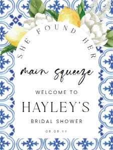 MED-BLU-3-B3117 - THE MED - LEMONS - ARCH MAIN SQUEEZE WELCOME SIGN - 18" x 24": MED-BLU-3-B3117 - THE MED - LEMONS - ARCH MAIN SQUEEZE WELCOME SIGN