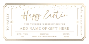 PAN-WHG-14-B3122 - PAINTLY - WHITE GOLD - EASTER GIFT CERTIFICATE - 4" x 8": PAN-WHG-14-B3122 - PAINTLY - WHITE GOLD - EASTER GIFT CERTIFICATE