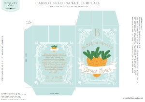 EAS-EGB-6-B3123 - EASTER - EGG BLUE - BUNNY CARROT SEED PACKET - A4: EAS-EGB-6-B3123 - EASTER - EGG BLUE - BUNNY CARROT SEED PACKET