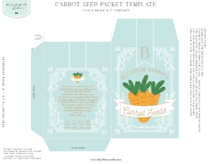 EAS-EGB-6-B3123 - EASTER - EGG BLUE - BUNNY CARROT SEED PACKET - LETTER: EAS-EGB-6-B3123 - EASTER - EGG BLUE - BUNNY CARROT SEED PACKET