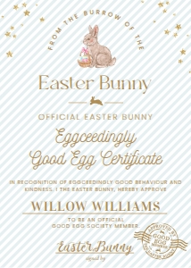 STR-EGB-24-B3127 - STRIPE - EGG BLUE - EASTER GOOD EGG CERTIFICATE - 5" x 7": STR-EGB-24-B3127 - STRIPE - EGG BLUE - EASTER GOOD EGG CERTIFICATE