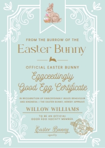 EAS-EGB-24-B3126 - EASTER - EGG BLUE - GOOD EGG CERTIFICATE - 5" x 7": EAS-EGB-24-B3126 - EASTER - EGG BLUE - GOOD EGG CERTIFICATE