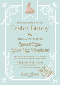 EAS-EGB-24-B3126 - EASTER - EGG BLUE - GOOD EGG CERTIFICATE - A4: EAS-EGB-24-B3126 - EASTER - EGG BLUE - GOOD EGG CERTIFICATE