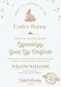 STR-EGB-24-B3127 - STRIPE - EGG BLUE - EASTER GOOD EGG CERTIFICATE - A4: STR-EGB-24-B3127 - STRIPE - EGG BLUE - EASTER GOOD EGG CERTIFICATE