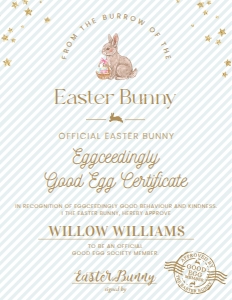 STR-EGB-24-B3127 - STRIPE - EGG BLUE - EASTER GOOD EGG CERTIFICATE - 8.5" x 11": STR-EGB-24-B3127 - STRIPE - EGG BLUE - EASTER GOOD EGG CERTIFICATE