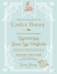 EAS-EGB-24-B3126 - EASTER - EGG BLUE - GOOD EGG CERTIFICATE - 8.5" x 11": EAS-EGB-24-B3126 - EASTER - EGG BLUE - GOOD EGG CERTIFICATE