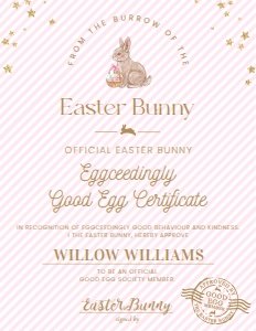 STR-PNK-24-B3127 - STRIPE - PINK - EASTER GOOD EGG CERTIFICATE - 8.5" x 11": STR-PNK-24-B3127 - STRIPE - PINK - EASTER GOOD EGG CERTIFICATE