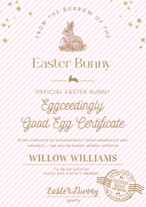 STR-PNK-24-B3127 - STRIPE - PINK - EASTER GOOD EGG CERTIFICATE - A4: STR-PNK-24-B3127 - STRIPE - PINK - EASTER GOOD EGG CERTIFICATE
