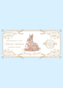 EAS-MLT-14-B3130 - EASTER - MULTI - BUNNY BUCKS CHOCOLATE WRAPPER - 9cm x 12.5cm: EAS-MLT-14-B3130 - EASTER - MULTI - BUNNY BUCKS CHOCOLATE WRAPPER