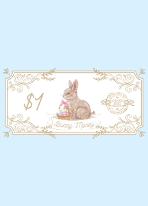 EAS-MLT-6-B3131 - EASTER - MULTI - BUNNY MONEY CHOCOLATE WRAPPER - 9cm x 12.5cm: EAS-EGG-14-B3131 - EASTER - EGG BLUE - BUNNY MONEY