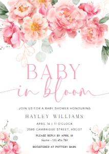 PIP-WHT-1-B3147 - PIPER - PINK - BABY SHOWER ARCH INVITATION - A6: PIP-WHT-1-B3147 - PIPER - PINK - BABY SHOWER ARCH INVITATION