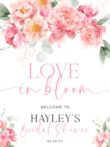 PIP-WHT-3-B3151 - PIPER - WHITE - LOVE IN BLOOM WELCOME SIGN - 18" x 24": PIP-WHT-3-B3151 - PIPER - WHITE - LOVE IN BLOOM WELCOME SIGN