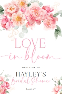 PIP-WHT-3-B3151 - PIPER - WHITE - LOVE IN BLOOM WELCOME SIGN - 24" x 36: PIP-WHT-3-B3151 - PIPER - WHITE - LOVE IN BLOOM WELCOME SIGN