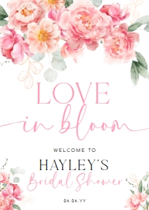 PIP-WHT-3-B3151 - PIPER - WHITE - LOVE IN BLOOM WELCOME SIGN - A1: PIP-WHT-3-B3151 - PIPER - WHITE - LOVE IN BLOOM WELCOME SIGN