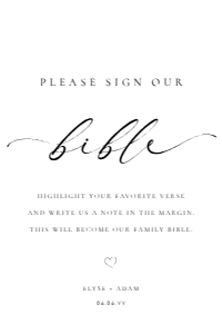 ELE-WHT-7-B2969 - ELLESMERE - WHITE - SIGN OUR BIBLE SIGN - 4" x 6": ELE-WHT-7-B2969 - ELLESMERE - WHITE - SIGN OUR BIBLE SIGN
