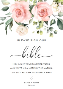 DAR-PNK-7-B3171 - DARCY FLORAL - PINK - SIGN OUR BIBLE SIGN - A4: DAR-PNK-7-B3171 - DARCY FLORAL - PINK - SIGN OUR BIBLE SIGN