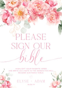 PIP-WHT-7-B3173 - PIPER - WHITE - SIGN OUR BIBLE SIGN - 5" x 7": PIP-WHT-7-B3173 - PIPER - WHITE - SIGN OUR BIBLE SIGN