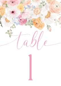 MIL-WHT-9-B3190 - MILLIE - WHITE - TABLE NUMBERS - A6: MIL-WHT-9-B3190 - MILLIE - WHITE - TABLE NUMBERS