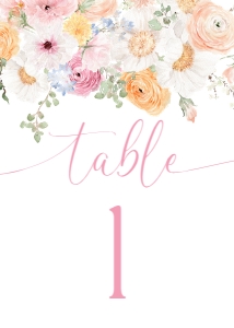 MIL-WHT-9-B3190 - MILLIE - WHITE - TABLE NUMBERS - 5" x 7": MIL-WHT-9-B3190 - MILLIE - WHITE - TABLE NUMBERS