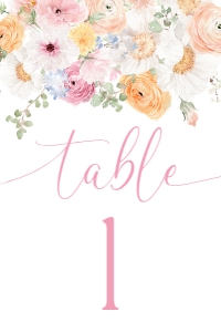 MIL-WHT-9-B3190 - MILLIE - WHITE - TABLE NUMBERS - 4" x 6": MIL-WHT-9-B3190 - MILLIE - WHITE - TABLE NUMBERS