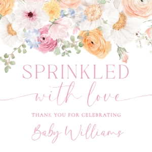 MIL-WHT-6-B3198 - MILLIE - WHITE - SPRINKLED WITH LOVE TAG - 2.5" x 2.5": MIL-WHT-6-B3198 - MILLIE - WHITE - SPRINKLED WITH LOVE TAG