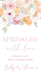 MIL-WHT-6-B3198 - MILLIE - WHITE - SPRINKLED WITH LOVE TAG - 5cm x 9cm: MIL-WHT-6-B3198 - MILLIE - WHITE - SPRINKLED WITH LOVE TAG