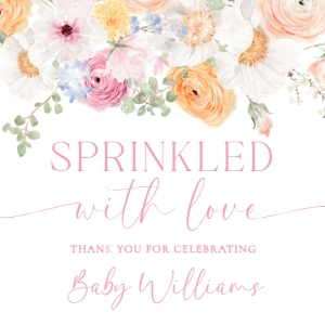 MIL-WHT-6-B3198 - MILLIE - WHITE - SPRINKLED WITH LOVE TAG - 3" x 3": MIL-WHT-6-B3198 - MILLIE - WHITE - SPRINKLED WITH LOVE TAG