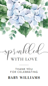 FER-BLU-6-B3199 - FERRAS BLOSSOM - BLUE - SPRINKLED WITH LOVE TAG - 5cm x 9cm: FER-BLU-6-B3199 - FERRAS BLOSSOM - BLUE - SPRINKLED WITH LOVE TAG