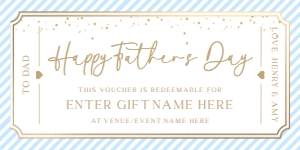 STR-BLG-14-B3207 - STRIPE - BLUE GOLD - FATHERS DAY GIFT CERTIFICATE - 4" x 8": STR-BLG-14-B3207 - STRIPE - BLUE GOLD - FATHERS DAY GIFT CERTIFICATE