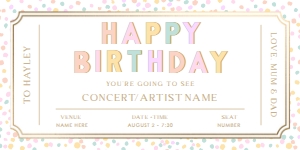 DOT-PMT-14-B2864 - DOT - PASTEL MULTI - CONCERT GIFT CERTIFICATE - 4" x 8": DOT-PMT-14-B2864 - DOT - PASTEL MULTI - CONCERT GIFT CERTIFICATE