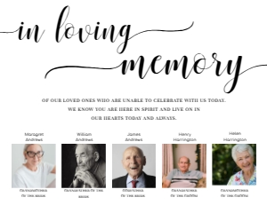 LEY-WHT-7-B1973 - LEYTON SCRIPT - WHITE - IN LOVING MEMORY PHOTO SIGN - LANDSCAPE - 16" x 20": LEY-WHT-7-B1973 - LEYTON SCRIPT - WHITE - IN LOVING MEMORY PHOTO SIGN