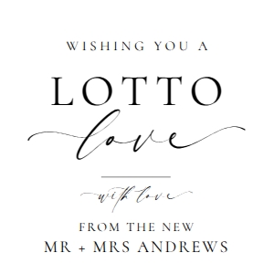 ELE-WHT-6-B3239 - ELLESMERE - WHITE - LOTTO LOVE TAG - 5cm x 5cm: ELE-WHT-6-B3239 - ELLESMERE - WHITE - LOTTO LOVE TAG