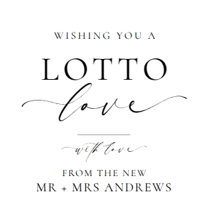 ELE-WHT-6-B3239 - ELLESMERE - WHITE - LOTTO LOVE TAG - 2.5" x 2.5": ELE-WHT-6-B3239 - ELLESMERE - WHITE - LOTTO LOVE TAG
