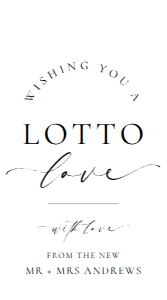 ELE-WHT-6-B3239 - ELLESMERE - WHITE - LOTTO LOVE TAG - 5cm x 9cm: ELE-WHT-6-B3239 - ELLESMERE - WHITE - LOTTO LOVE TAG