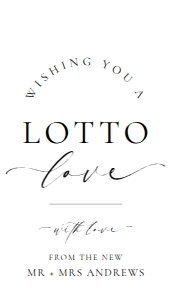 ELE-WHT-6-B3239 - ELLESMERE - WHITE - LOTTO LOVE TAG - 2" x 3.5": ELE-WHT-6-B3239 - ELLESMERE - WHITE - LOTTO LOVE TAG