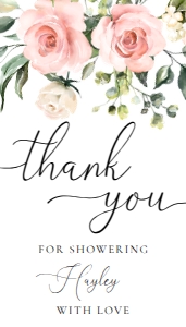 DAR-PNK-6-B381 - DARCY FLORAL PINK - THANK YOU TAGS - 2" x 3.5": DAR-PNK-6-B381 - DARCY FLORAL PINK - FAVOUR TAGS