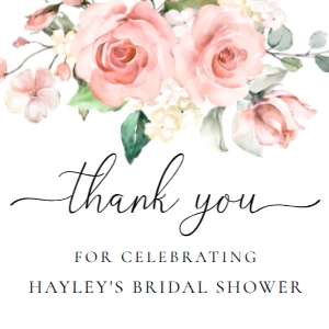 DAR-PNK-6-B381 - DARCY FLORAL PINK - THANK YOU TAGS - 5cm x 5cm: DAR-PNK-6-B381 - DARCY FLORAL PINK - FAVOUR TAGS