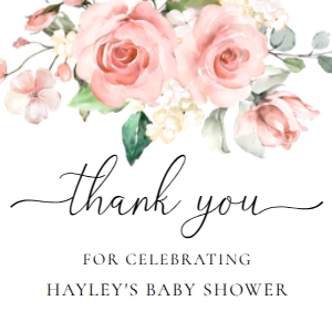 DAR-PNK-6-B381 - DARCY FLORAL PINK - THANK YOU TAGS - 2" x 2": DAR-PNK-6-B381 - DARCY FLORAL PINK - FAVOUR TAGS