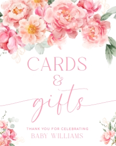 PIP-WHT-7-B3247 - PIPER - WHITE - CARDS AND GIFTS SIGN - 8" x 10": PIP-WHT-7-B3247 - PIPER - WHITE - CARDS AND GIFTS SIGN