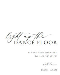 ELE-WHT-7-B3248 - ELLESMERE - WHITE - GLOW STICK SIGN - 8" x 10": ELE-WHT-7-B3248 - ELLESMERE - WHITE - GLOW STICK SIGN
