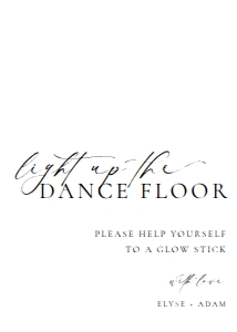 ELE-WHT-7-B3248 - ELLESMERE - WHITE - GLOW STICK SIGN - 5" x 7": ELE-WHT-7-B3248 - ELLESMERE - WHITE - GLOW STICK SIGN