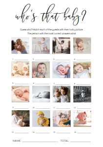LUC-WHT-10-B1626 - LUCAS SCRIPT - WHITE - WHO'S THAT BABY PHOTO GAME 16 PHOTOS - A5: LUC-WHT-10-B1626 - LUCAS SCRIPT - WHITE - WHO'S THAT BABY PHOTO GAME