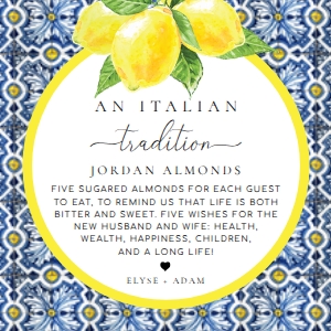 POS-BLY-6-B3256 - POSITANO - BLUE TILE LEMONS - ITALIAN TRADITIONS TAG - 5cm x 5cm: POS-BLY-6-B3256 - POSITANO - BLUE TILE LEMONS - ITALIAN TRADITIONS TAG