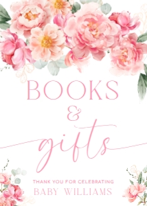 PIP-WHT-7-B3254 - PIPER - WHITE - BOOKS AND GIFTS SIGN - 5" x 7": PIP-WHT-7-B3254 - PIPER - WHITE - BOOKS AND GIFTS SIGN