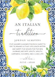 POS-BLY-7-B3255 - POSITANO - BLUE TILE LEMONS - ITALIAN TRADITIONS SIGN - 5" x 7": POS-BLY-7-B3255 - POSITANO - BLUE TILE LEMONS - ITALIAN TRADITIONS SIGN